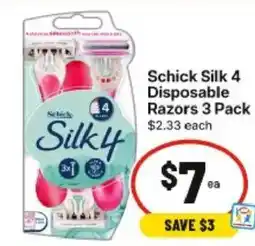 IGA Schick Silk 4 Disposable Razors offer