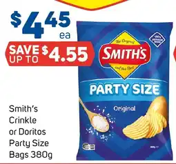Foodland Smiths Crinkle or Doritos Party Size Bags offer