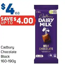 Foodland Cadbury Chocolate Block offer
