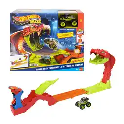 Target Hot Wheels Monster Trucks Snake Slam Takedown Playset with 1:64 Scale Bone Shaker offer