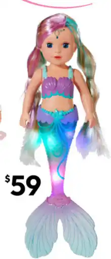 Target BABY born Mermaid 43cm Doll with Colour-Change Light-Up Tail offer