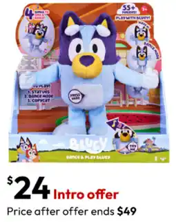 Target Dance & Play Bluey Interactive Plush, produced by Moose Toys offer