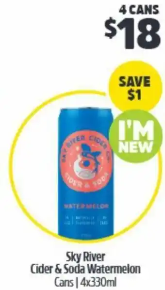 Sky River Cider & Soda Watermelon Cans