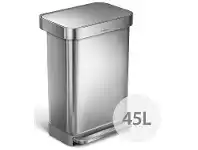 Simplehuman 45L Rectangular Step Bin with Liner Pocket