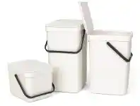 Howards Storage World Brabantia Sort & Go Waste Bins - White offer