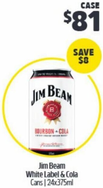 BWS Jim Beam White Label & Cola Cans offer