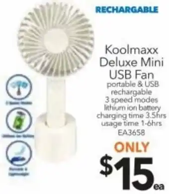 Cheap as Chips Koolmaxx Deluxe Mini USB Fan offer