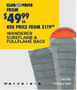BCF Wanderer sureflame & fullflame bags offer
