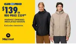 BCF Marmot onward insulated hoodie offer