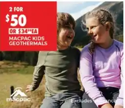BCF macpac kids geothermals offer