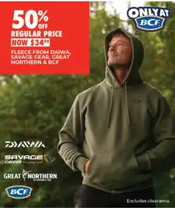 BCF FLEECE FROM DAIWA, SAVAGE GEAR, GREAT NORTHERN & BCF offer