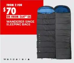 BCF Wanderer singe sleeping bags offer