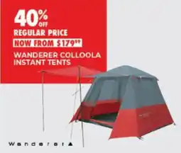 BCF Wanderer colloola instant tents offer
