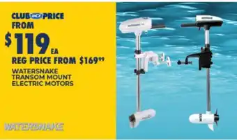 BCF Watersnake transom mount electric motors offer