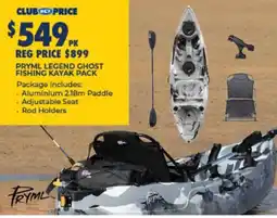 BCF Pryml legend ghost fishing kayak pack offer