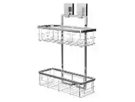 EvoVac Suction Bathroom 2 Tier Shower Caddy - Chrome