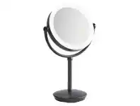 Howards Storage World Signature Collection Double Sided Touch LED Light Pedestal Mirror Black offer