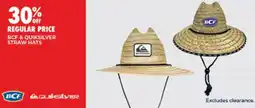 BCF Bcf & quiksilver straw hats offer