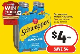 IGA Schweppes Mixers offer