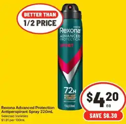 IGA Rexona Advanced Protection Antiperspirant Spray offer