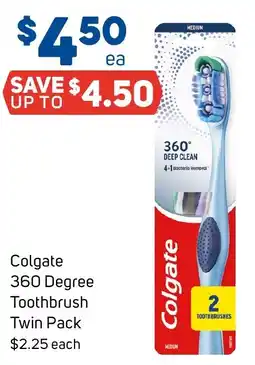 Foodland Colgate 360 Degree Toothbrush Twin Pack offer