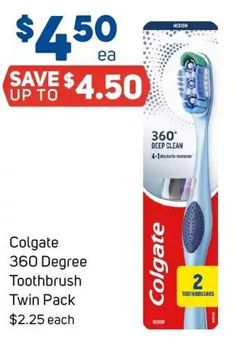 Foodland Colgate 360 Degree Toothbrush Twin Pack offer