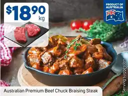 Foodland Australian Premium Beef Chuck Braising Steak offer