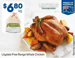 Foodland Lilydale Free Range Whole Chicken offer