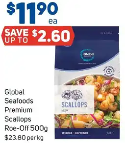 Foodland Global Seafoods Premium Scallops Roe-Off offer