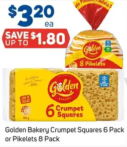 Foodland Golden Bakery Crumpet Squares or Pikelets offer