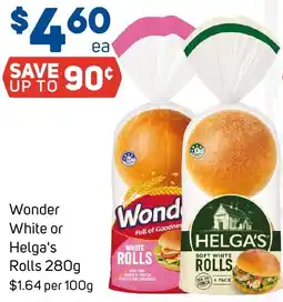 Foodland Wonder White or Helga's Rolls offer