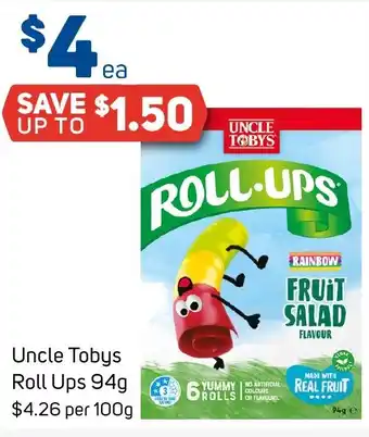 Foodland Uncle Tobys Roll Ups offer
