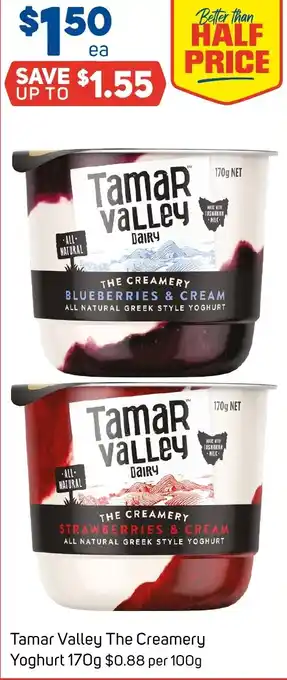 Foodland Tamar Valley The Creamery Yoghurt offer