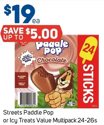 Foodland Streets Paddle Pop or Icy Treats Value Multipack offer