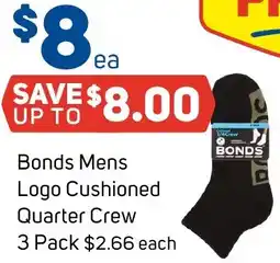Foodland Bonds Mens Logo Cushioned Quarter Crew offer