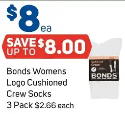 Foodland Bonds Womens Logo Cushioned Crew Socks offer
