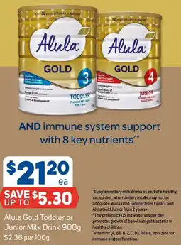 Foodland Alula Gold Toddler or Junior Milk Drink offer