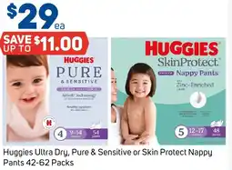 Foodland Huggies Ultra Dry, Pure & Sensitive or Skin Protect Nappy Pants offer