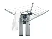 Howards Storage World Brabantia Wallfix Clothesline with Stainless Steel Storage Box offer