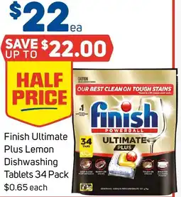 Foodland Finish Ultimate Plus Lemon Dishwashing Tablets offer