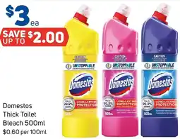 Foodland Domestos Thick Toilet Bleach offer