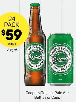 Foodland Coopers Original Pale Ale Bottles or Cans offer
