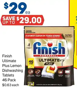Foodland Finish Ultimate Plus Lemon Dishwashing Tablets offer