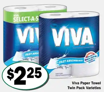 Friendly Grocer Viva Paper Towel Twin Pack Varieties offer