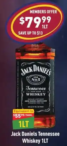 Liquor Legends Jack Daniels Tennessee Whiskey offer