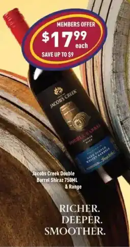 Liquor Legends Jacobs Creek Double Barrel Shiraz offer
