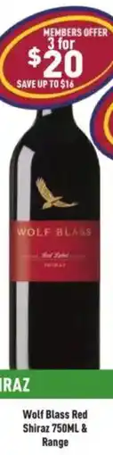 Liquor Legends Wolf Blass Red Shiraz & Range offer