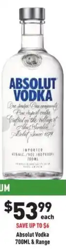 Liquor Legends Absolut Vodka & Range offer