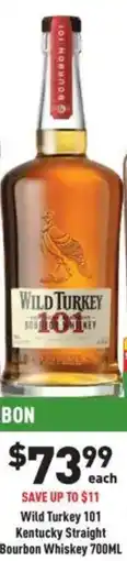 Liquor Legends Wild Turkey 101 Kentucky Straight Bourbon Whiskey offer