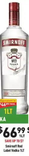 Liquor Legends Smirnoff Red Label Vodka offer